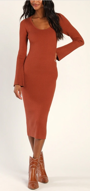 Rib knit Dresses Winter 2023 Fashion Trend