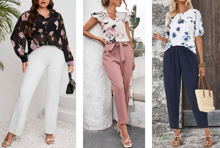 How to wear floral prints: Blouse and Tailored Trousers