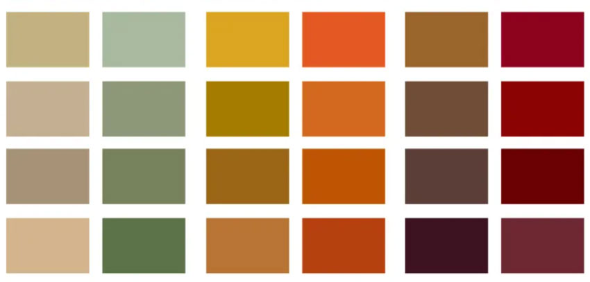 True Autumn Color Palette  