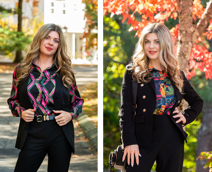 Stylish Black Outfits with a Splash of Color