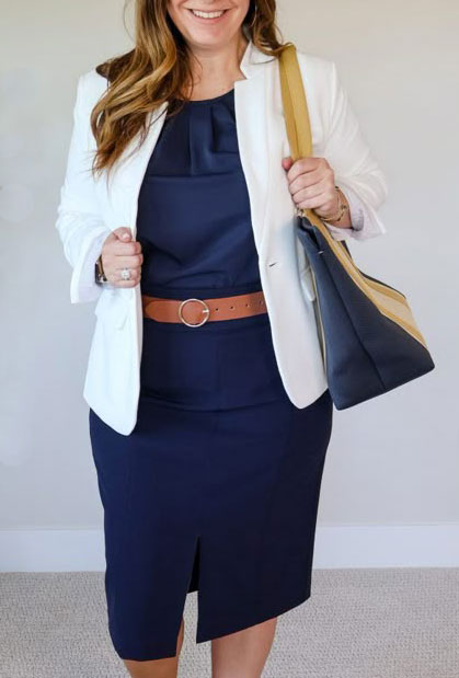 Navy color combination outfit ideas: navy and white - Style Fix Studio Navy color combination outfit ideas: navy and white