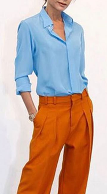 What Colors to Wear with Orange: Blue - Style Fix Studio What Colors to Wear with Orange: Blue