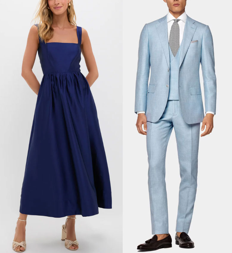 What to Wear to a Wedding as a Guest: Navy and Blue Colors - Style Fix Studio What to Wear to a Wedding as a Guest: Navy and Blue Colors