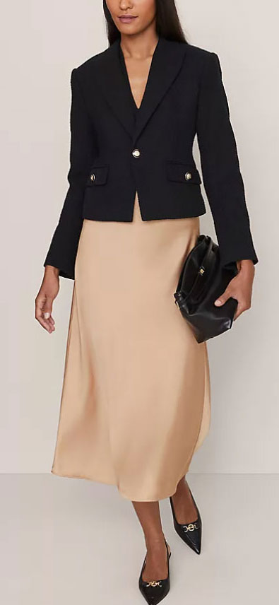 How to Style a Blazer with a Midi Skirt - Style Fix Studio How to Style a Blazer with a Midi Skirt
