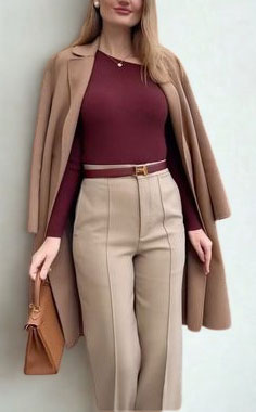 Burgundy Color Combination With Beige
