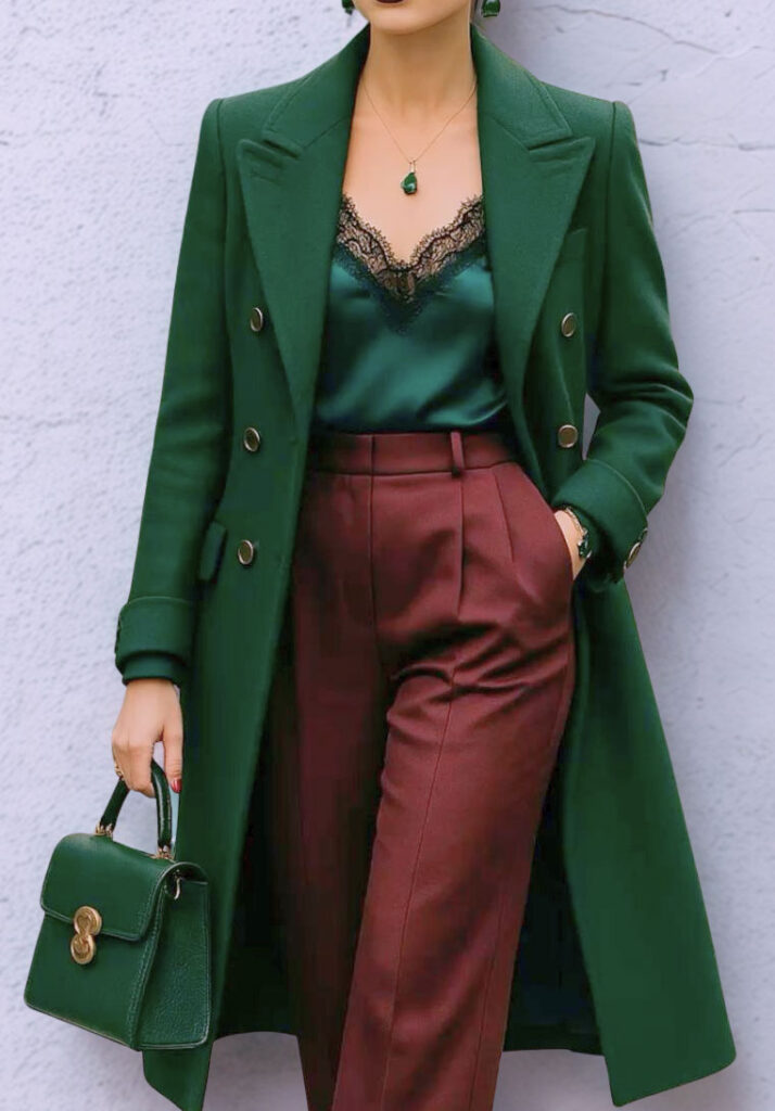 Burgundy and Green Combination