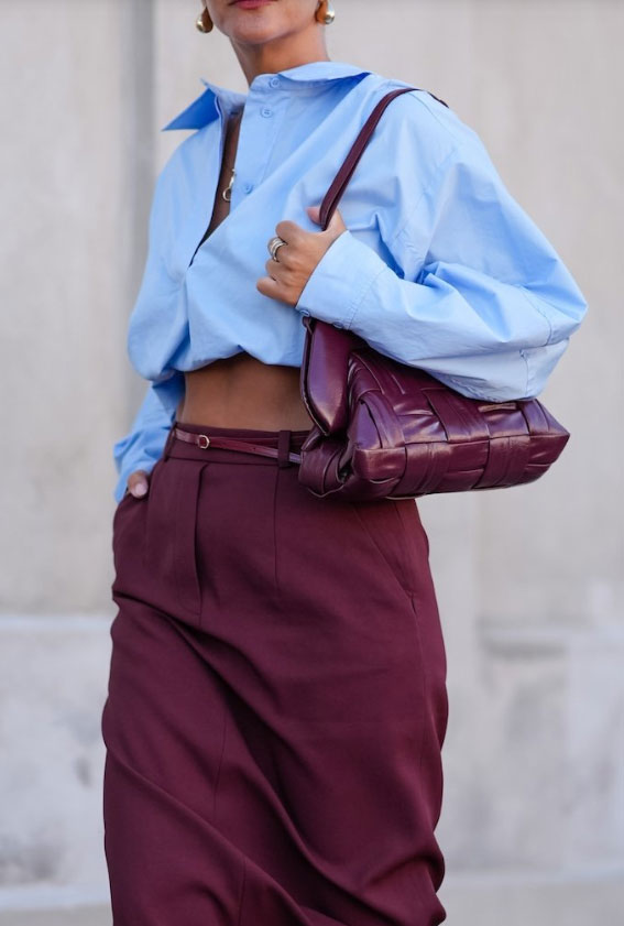Burgundy and Blue color combination