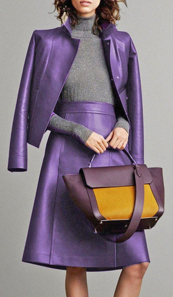 Purple Color Combination Outfit Ideas: Purple and Gray