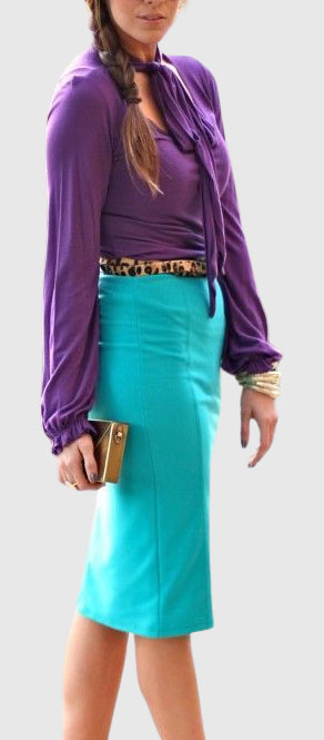 Purple Color Combination Outfit Ideas: Purple and Teal
