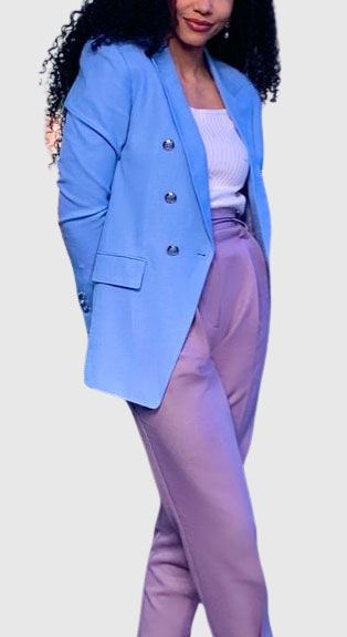 Purple Color Combination Outfit Ideas: Purple and Light Blue
