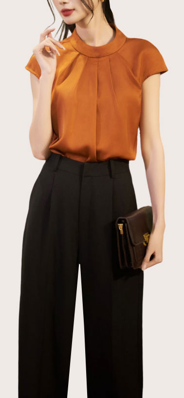 Create Cozy and Chic Looks: Burnt orange Blouse
