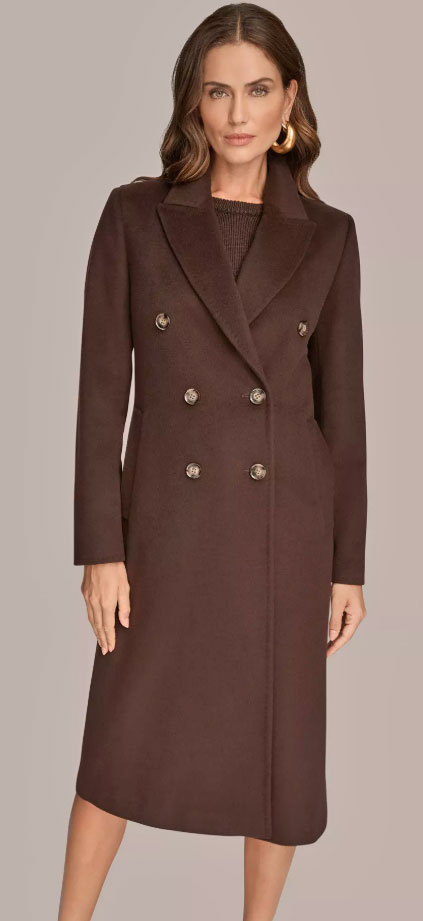 Donna Karan New York Double-Breasted Reefer Coat