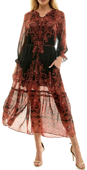 Valentine's Day Outfit: Chiffon Midi Dress