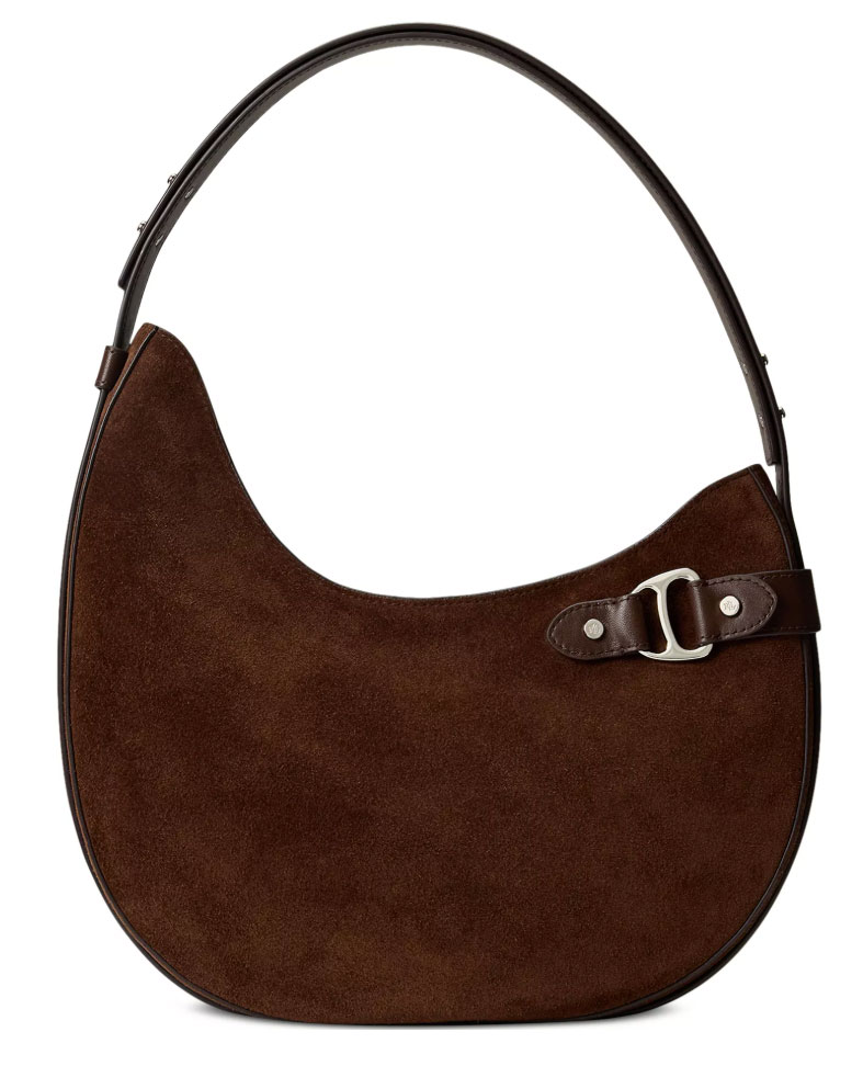 Ralph Lauren Suede Large Tasha Shoulder Bag