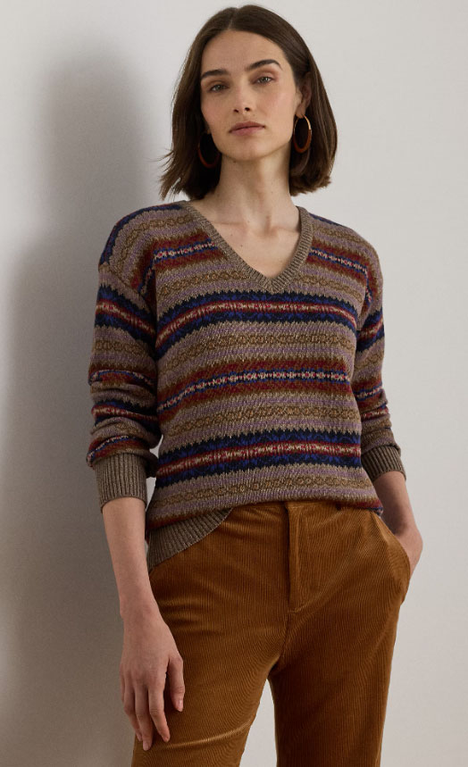 Ralph Lauren Fair Isle Cotton-Linen Sweater