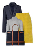Gray Color Combinations: Gray, Navy, and Mustard
