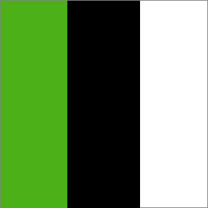 Green Color Combinations:  Green, White and Black