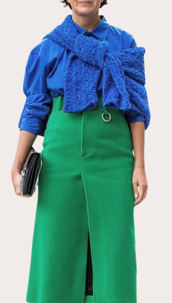What to Wear with Green: Blue