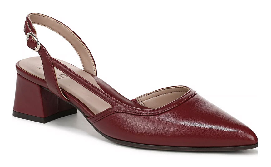 The Most Comfortable Heels: leather slingback 