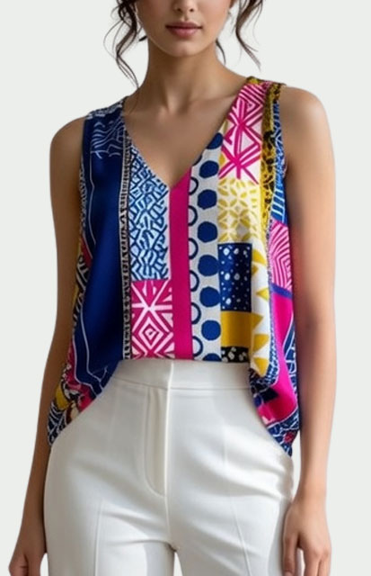 Summer Vacation Capsule Wardrobe Essential Pieces: Colorful Top - Style Fix Studio Summer Vacation Capsule Wardrobe Essential Pieces: Colorful Top