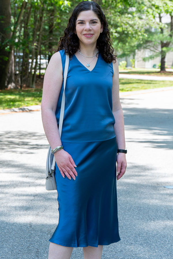Washable Summer Silk Outfits: Blue Silk Matching Set - Style Fix Studio Washable Summer Silk Outfits: Blue Silk Matching Set