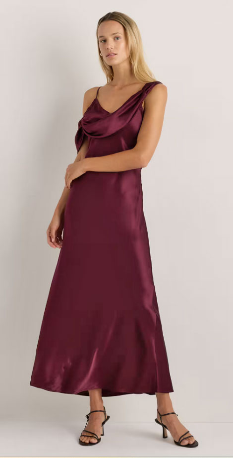 Washable Summer Silk Outfits: Silk Burgundy Dress - Style Fix Studio Washable Summer Silk Outfits: Silk Burgundy Dress