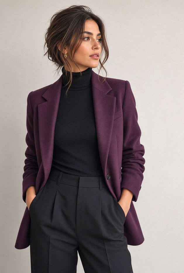What to Wear with Black: Purple - Style Fix Studio What to Wear with Black: Purple
