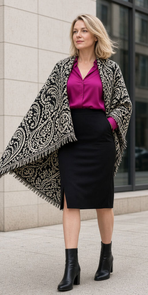 magenta paider with black and white