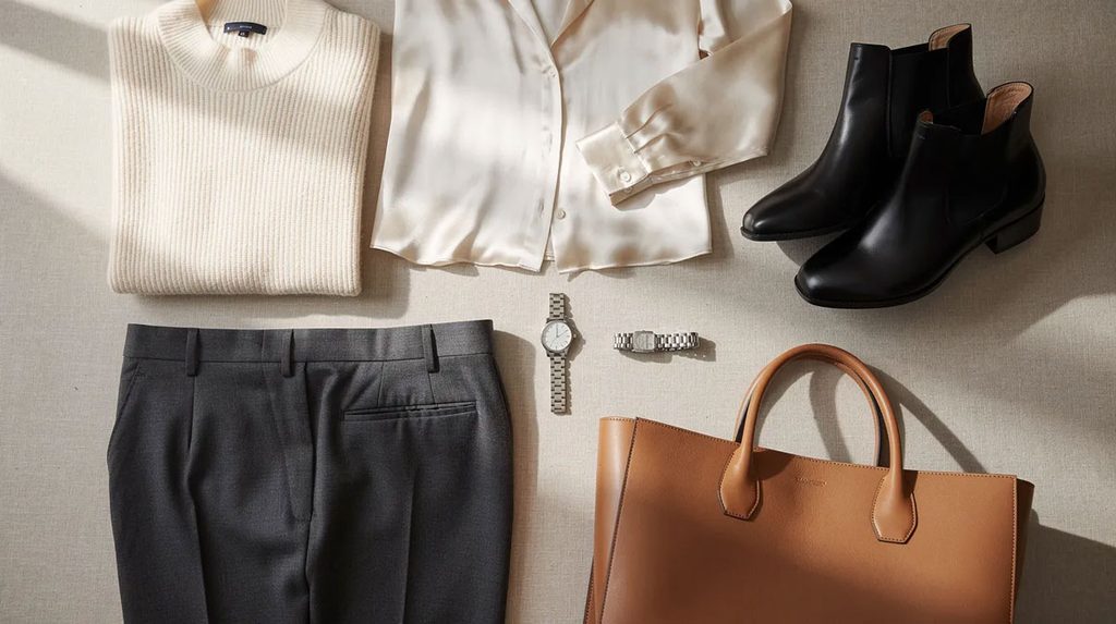 2-quiet-luxury-capsule-wardrobe-flat-lay - Style Fix Studio