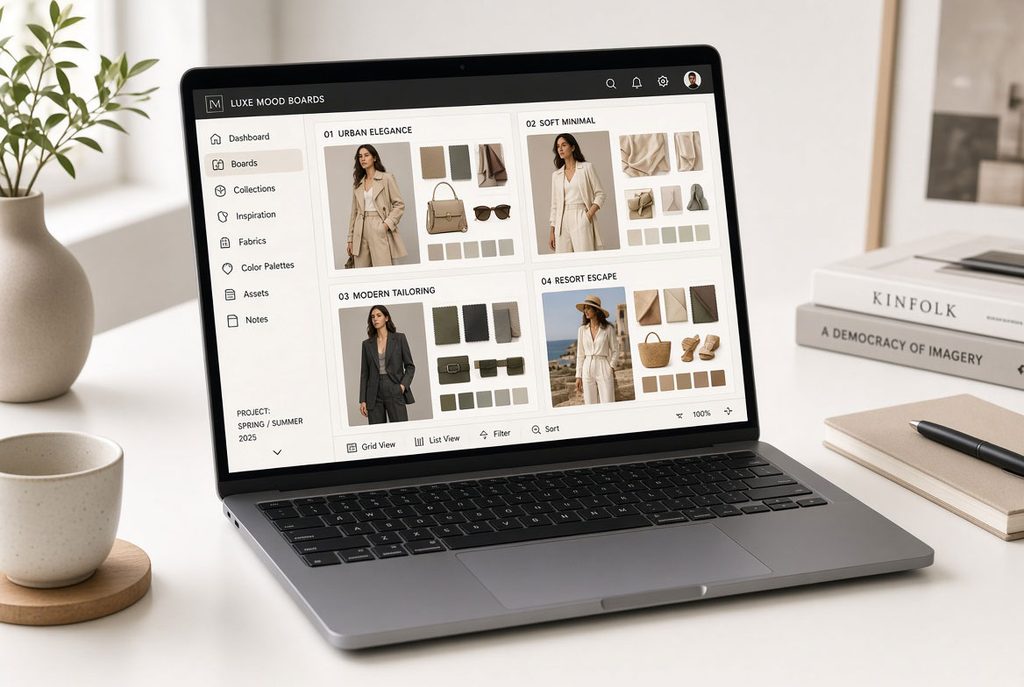Online personal styling session with a quiet luxury Shop the Look lookbook on screen - Style Fix Studio Online personal styling session with a quiet luxury Shop the Look lookbook on screen